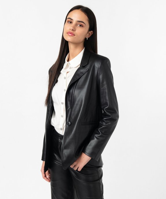 Veste blazer en cuir imitation femme vue1 - GEMO(FEMME PAP) - GEMO