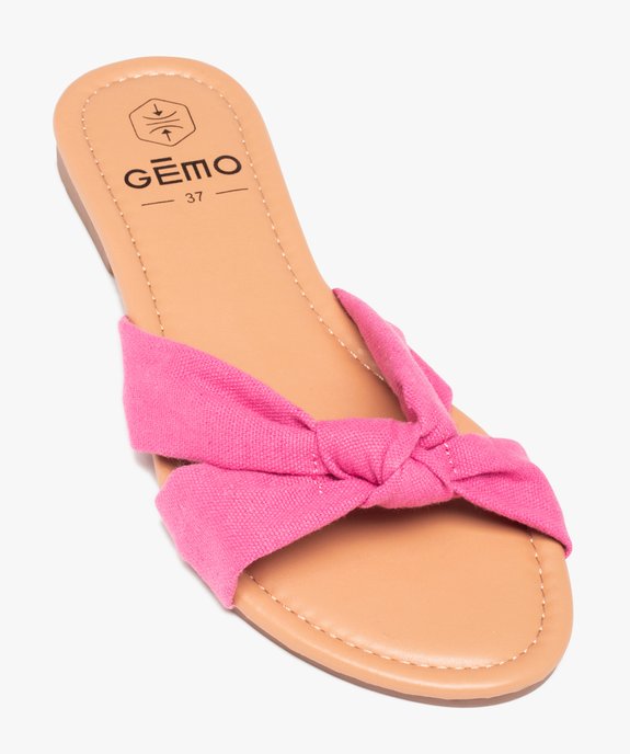 Mules femme à talon plat et dessus en toile drapée vue5 - GEMO (CASUAL) - GEMO