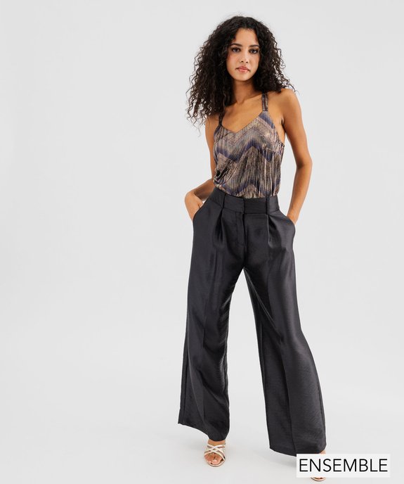 Ensemble débardeur plissé et pantalon large pour femme  - GEMO