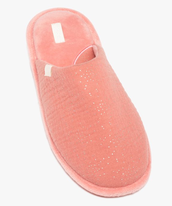 Chaussons femme mules avec dessus en gaze pailletée – Dim vue5 - DIM - GEMO