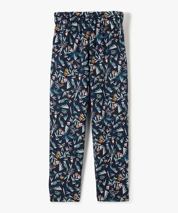 Pantalon fille imprimé avec taille élastiquée et ceinture à nouer vue3 - GEMO (ENFANT) - GEMO