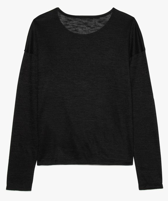 Pull fille en maille fine fluide noué devant avec motif vue2 - GEMO (JUNIOR) - GEMO