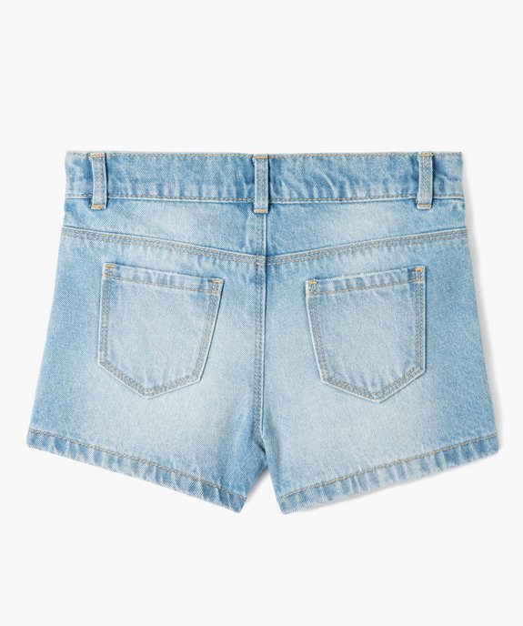 Short en jean fille avec broderies fantaisie vue3 - GEMO (ENFANT) - GEMO