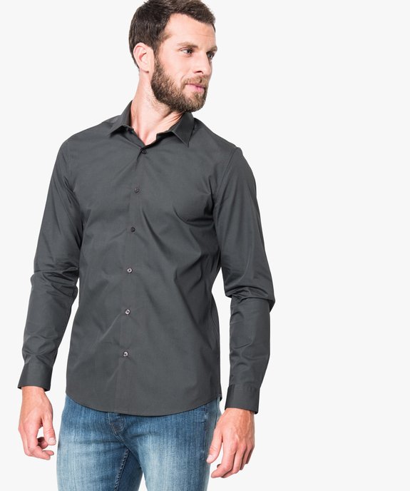 Chemise homme coupe droite unie - Repassage facile vue1 - GEMO (HOMME) - GEMO