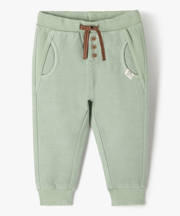 Pantalon de jogging bébé avec jeu de textures vue1 - GEMO(BEBE DEBT) - GEMO