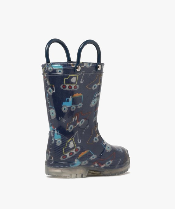 Bottes de pluie bébé garçon à semelle lumineuse avec anses vue4 - BUGGY - GEMO