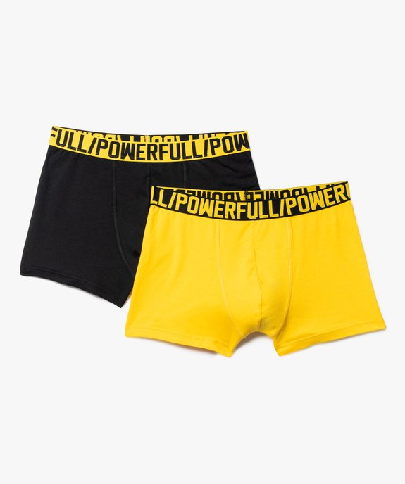 Boxer en coton stretch avec ceinture à message homme (lot de 2) vue1 - GEMO 4G HOMME - GEMO