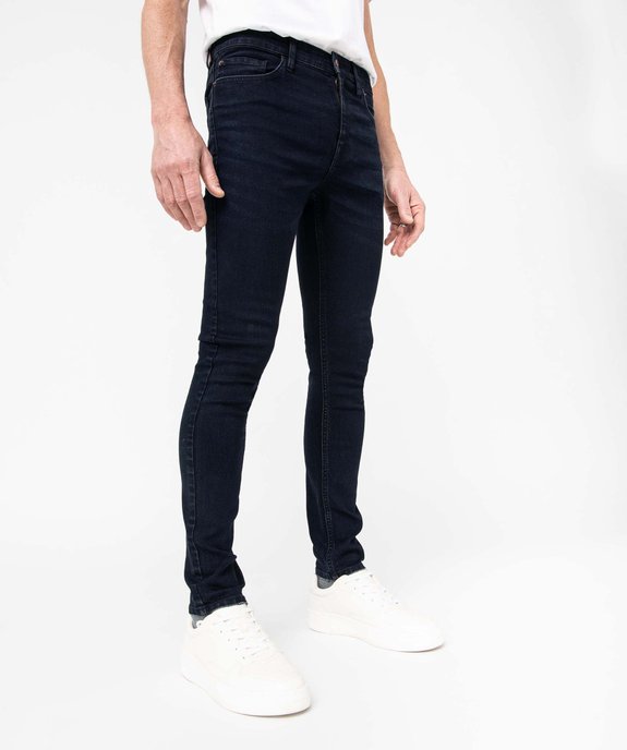 Jean homme skinny taille haute en coton stretch vue1 - GEMO 4G HOMME - GEMO