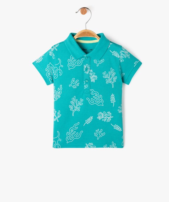 Polo à manches courtes avec motif feuillage bébé garçon vue1 - GEMO 4G BEBE - GEMO