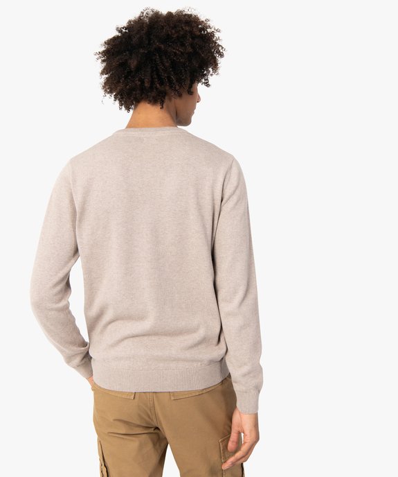 Pull à col rond en coton homme vue3 - GEMO (HOMME) - GEMO