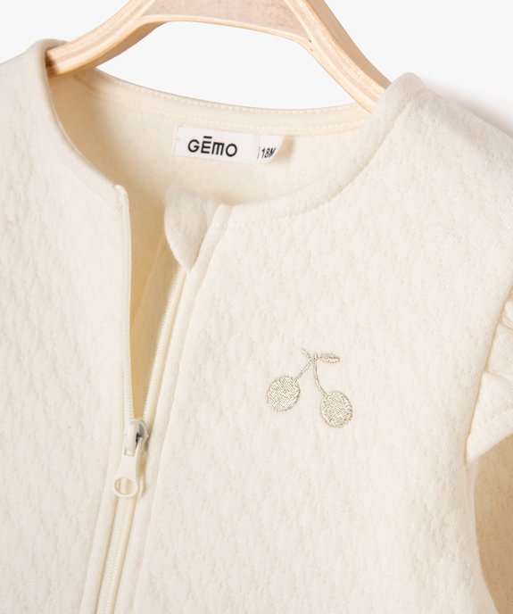 Sweat zippé avec volants sur les épaules bébé fille vue3 - GEMO(BEBE DEBT) - GEMO