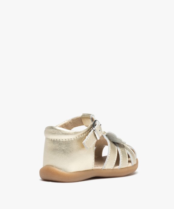 Sandales bébé fille en cuir brillant détail petit noeud vue4 - GEMO(BEBE DEBT) - GEMO