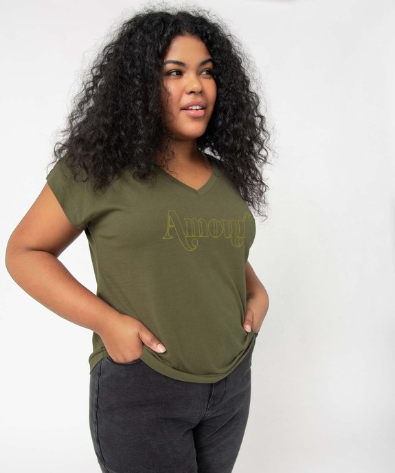 Tee-shirt femme grande taille loose à manches courtes et motif vue1 - GEMO (G TAILLE) - GEMO