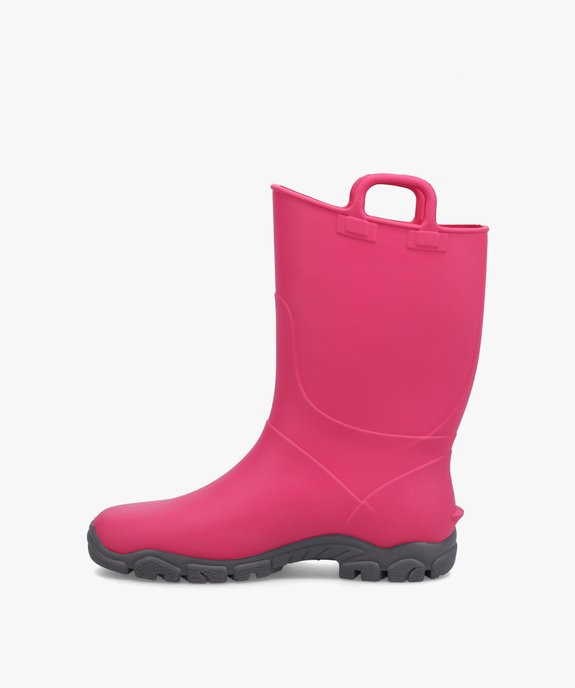 Bottes de pluie fille unies avec anses sur le col – Boatilus vue3 - BOATILUS - GEMO