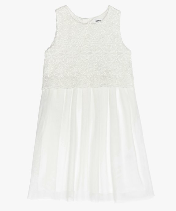 Robe fille en tulle avec buste en guipure vue1 - GEMO (ENFANT) - GEMO