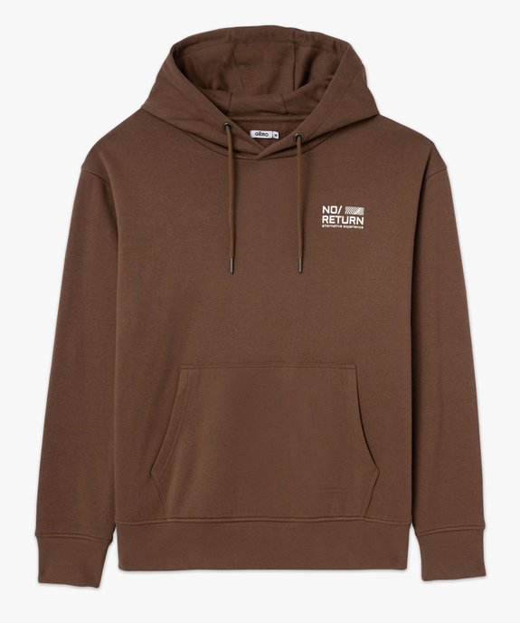 Sweat à capuche en molleton doux imprimé au dos homme vue4 - GEMO (HOMME) - GEMO