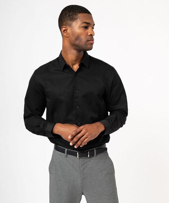 Chemise en toile texturée à reflets irisés homme vue1 - GEMO (HOMME) - GEMO