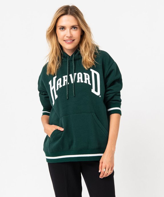 Sweat à capuche avec inscription femme - Harvard vue1 - HARVARD - GEMO