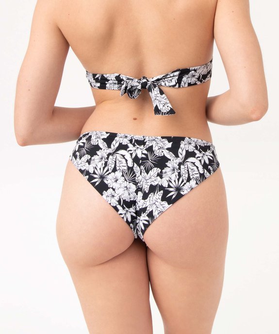 Bas de maillot de bain femme forme tanga à motifs fleuris vue2 - GEMO 4G FEMME - GEMO