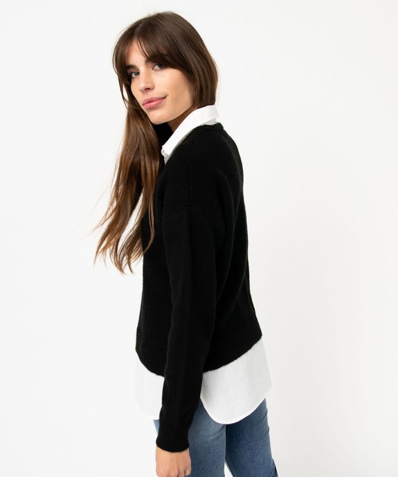 Pull 2 en 1 avec chemise femme vue4 - GEMO(FEMME PAP) - GEMO