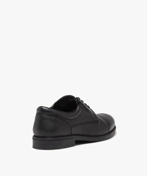 Derbies homme confort unis dessus en cuir à lacets vue4 - GEMO (CONFORT) - GEMO