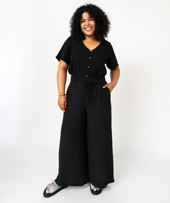 Pantalon large et fluide en matière froissé femme grande taille vue6 - GEMO (G TAILLE) - GEMO