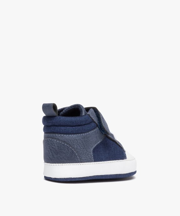 Chaussons de naissance bébé garçon en toile façon denim vue4 - GEMO 4G BEBE - GEMO