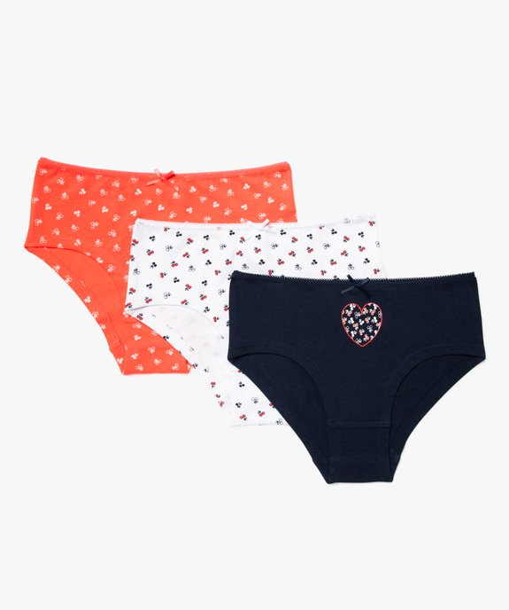 Shorties à motifs cerises fille (lot de 3) vue1 - GEMO 4G FILLE - GEMO