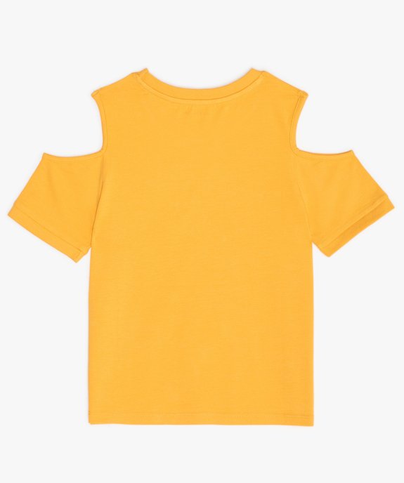 Tee-shirt fille manches courtes et épaules dénudées vue3 - GEMO (JUNIOR) - GEMO