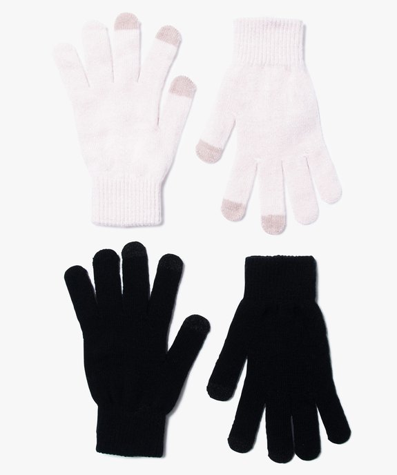 Gants adaptés aux écrans tactiles femme (lot de 2 paires) vue1 - GEMO (ACCESS) - GEMO