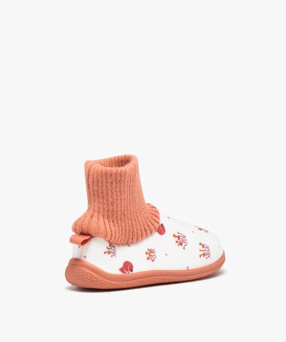 Chaussons fille en velours ras à motifs et col chaussette vue4 - GEMO (ENFANT) - GEMO