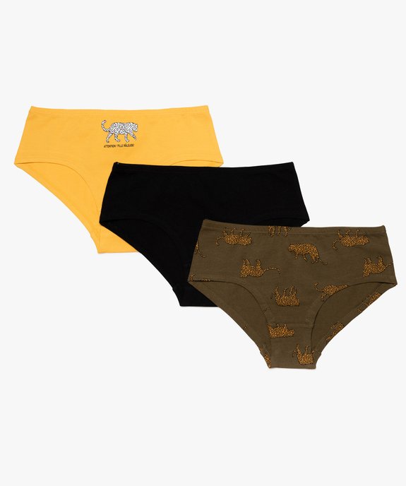 Shorty fille avec motifs animaliers (lot de 3) vue1 - GEMO (JUNIOR) - GEMO