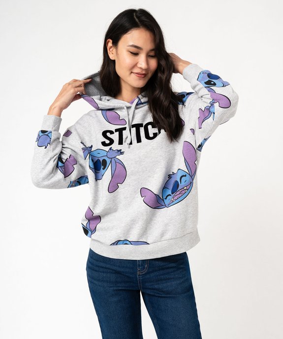 Sweat à capuche imprimé femme - Stitch  vue1 - LILO & STITCH - GEMO