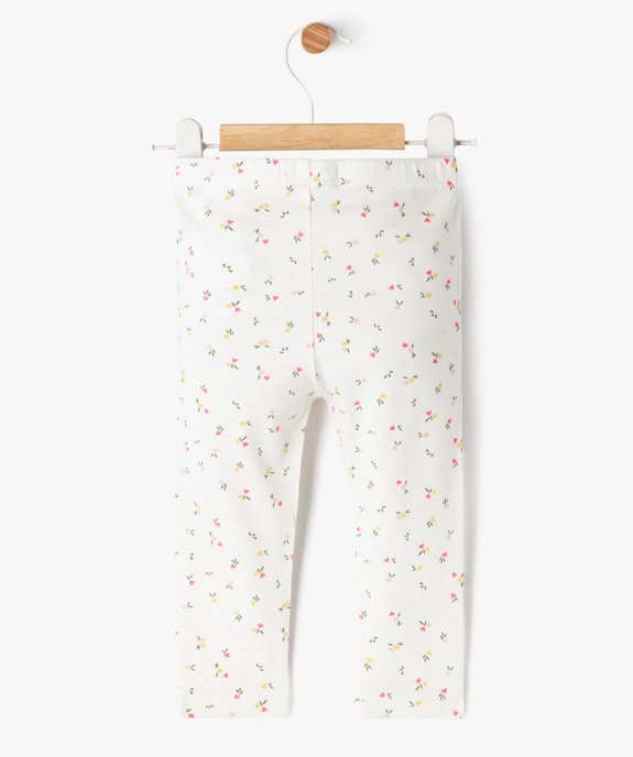 Legging long en coton stretch bébé fille vue3 - GEMO 4G BEBE - GEMO