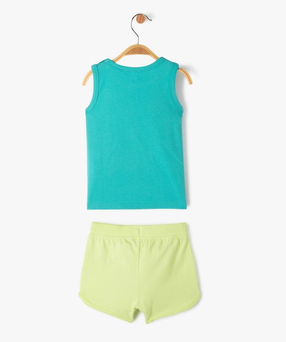 Ensemble débardeur + short en coton bébé garçon vue4 - GEMO 4G BEBE - GEMO