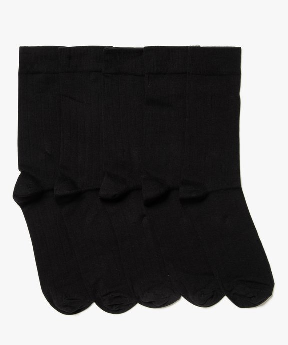 Chaussettes homme en maille côtelée (lot de 5) vue1 - GEMO(HOMWR HOM) - GEMO