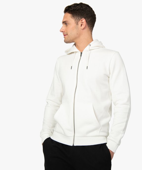 Sweat homme à capuche contenant du coton bio vue1 - GEMO 4G HOMME - GEMO