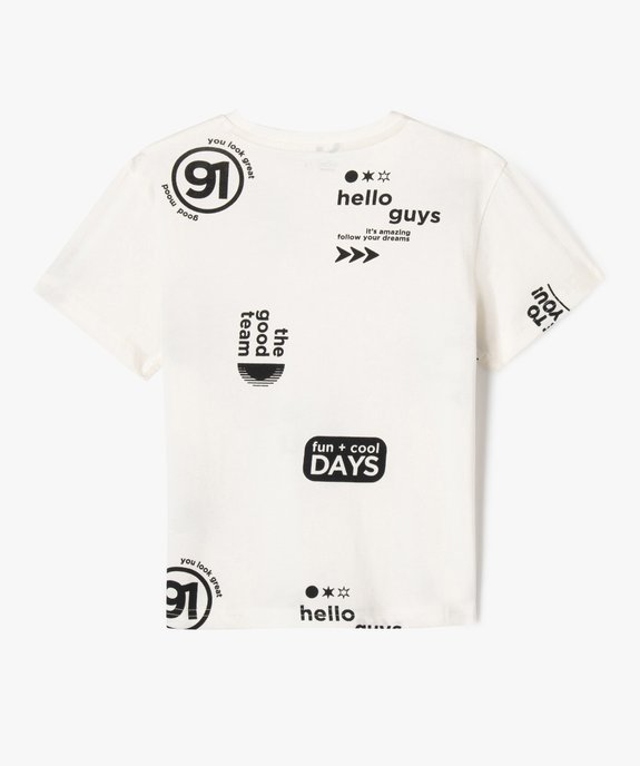 Tee-shirt à manches courtes à motif streetwear garçon vue3 - GEMO 4G GARCON - GEMO