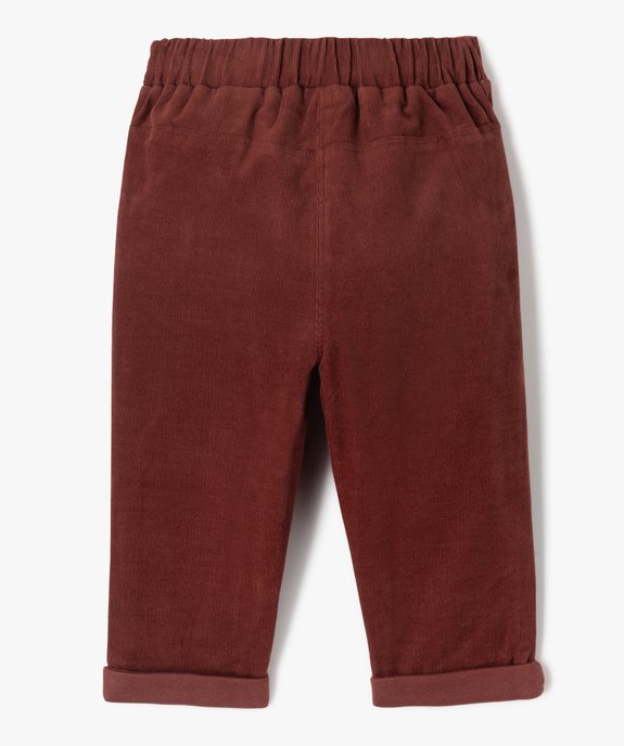 Pantalon en velours côtelé avec noeud à la taille bébé fille vue3 - GEMO(BEBE DEBT) - GEMO