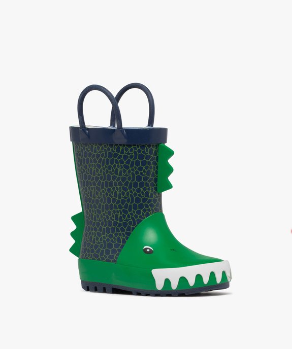 Bottes de pluie bébé garçon en caoutchouc avec motifs et à anses vue9 - BUGGY - GEMO