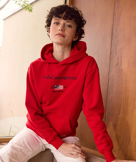 Sweat à capuche avec broderie femme - LuluCastagnette vue1 - LULUCASTAGNETTE - GEMO