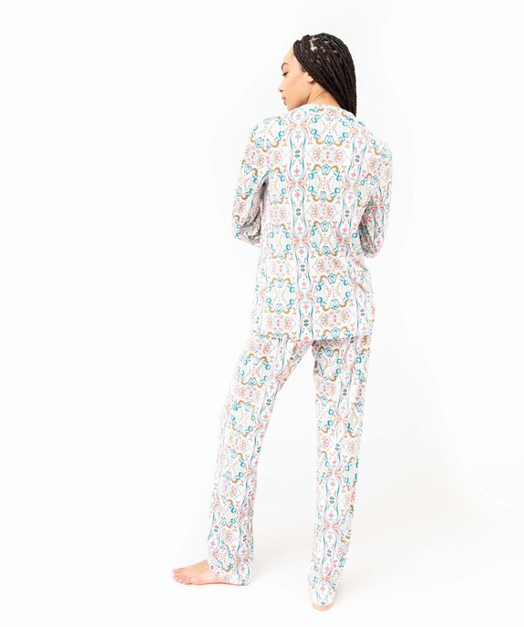 Pyjama deux pièces femme : chemise et pantalon vue3 - GEMO 4G FEMME - GEMO