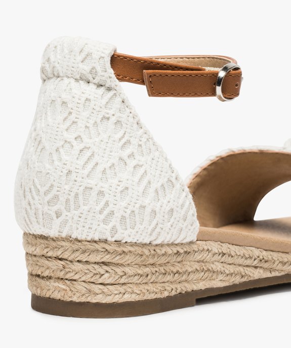 Sandales femme à petit talon compensé et dessus drapé en macramé doublé ton sur ton vue6 - GEMO (CASUAL) - GEMO