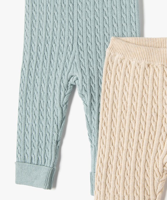 Pantalon en maille torsadée bébé (lot de 2) vue3 - GEMO(BB COUCHE) - GEMO