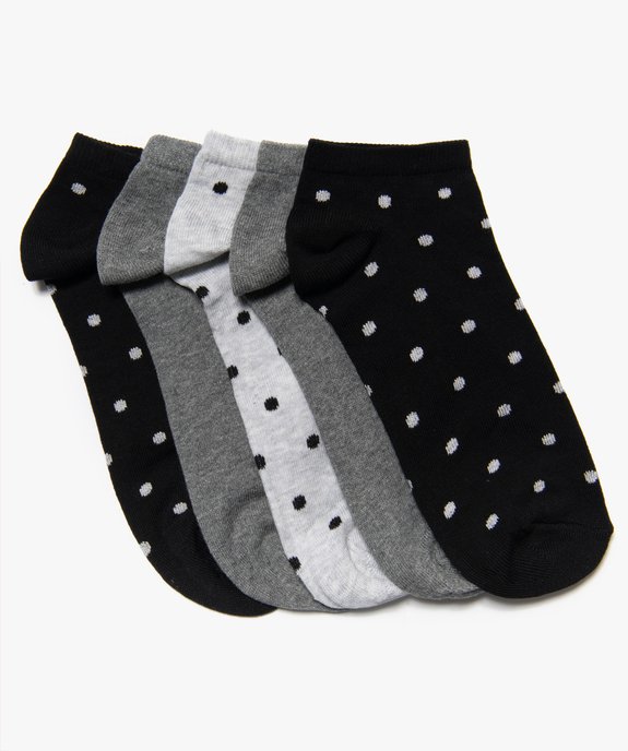 Chaussettes ultra-courtes à pois femme (lot de 5 paires) vue1 - GEMO 4G FEMME - GEMO