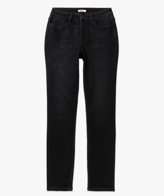 Jean slim taille normal à strass femme vue4 - GEMO(FEMME PAP) - GEMO