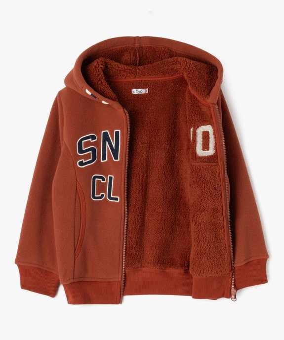 Sweat zippé en maille polaire avec intérieur sherpa garçon vue4 - GEMO (ENFANT) - GEMO