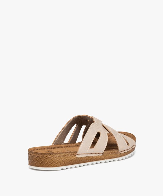 Mules femme extra légères à brides métallisées vue4 - GEMO (CASUAL) - GEMO