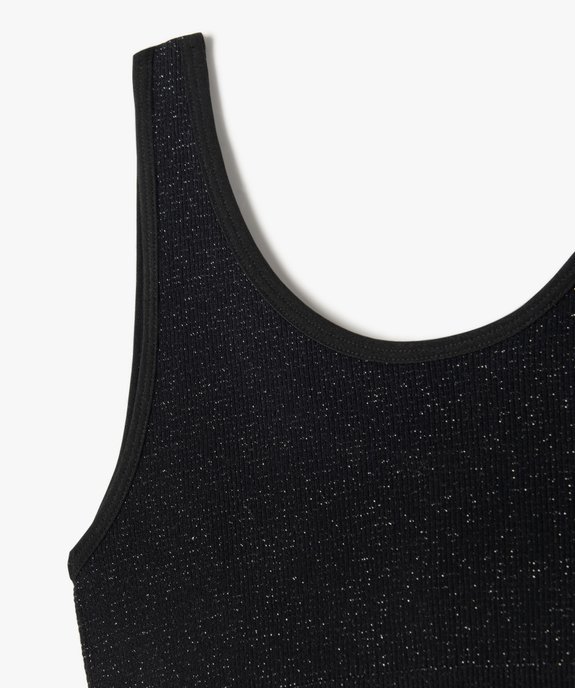 Brassière en maille côtelée à paillettes fille vue2 - GEMO 4G FILLE - GEMO