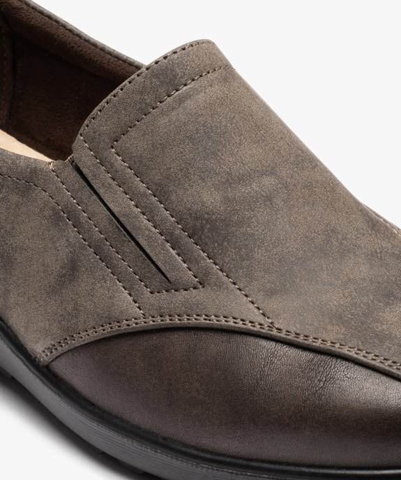 Mocassins confort bi-matières avec semelle compensée femme vue6 - G'FLEX - GEMO